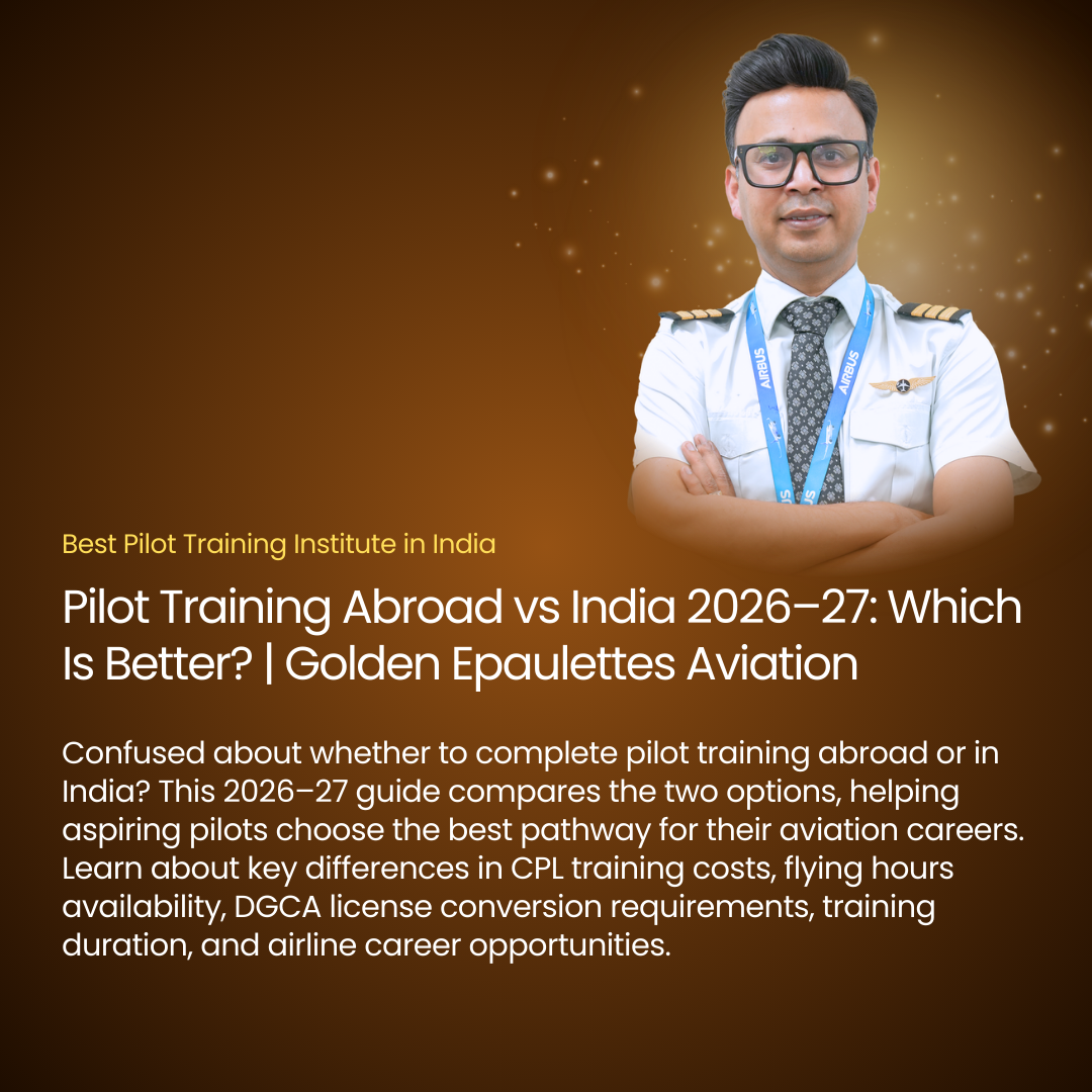Pilot Training Abroad vs India 2026–27: Which Is Better? | Golden Epaulettes Aviation